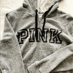 grey PINK zip up hoodie